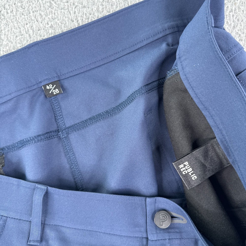 Public Rec Pants Mens 42x28 Navy Dealmaker Performance 5 Pocket Golf Chino - Picture 6 of 12